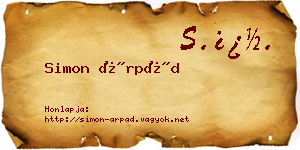 Simon Árpád névjegykártya