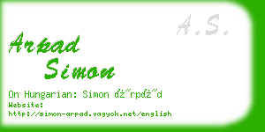 arpad simon business card